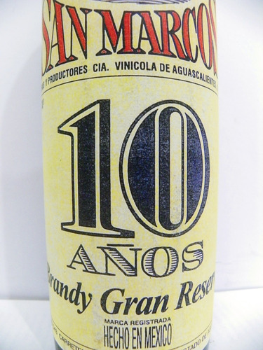 Botella De Colección Brandy San Marcos De Exportación 750 Ml (Usado)