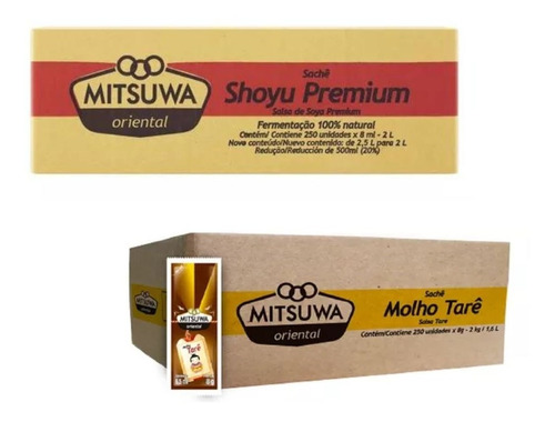 250 Molho Shoyu E 250 Tare Mitsuwa Premium Em Caixa Sachê