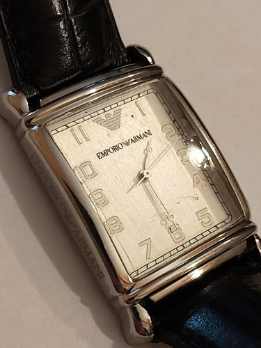 Reloj Armani Caballero Quartz Ar 0231 Art Deco Inmaculado! (Usado)