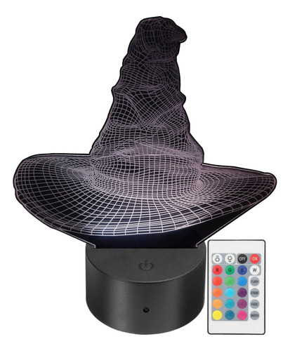 Lámpara Led Sombrero Harry Potter 3d Rgb Personalizada