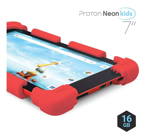 Tablet X-view Proton Neon Kids 7 Protector Rojo 16gb Bumper