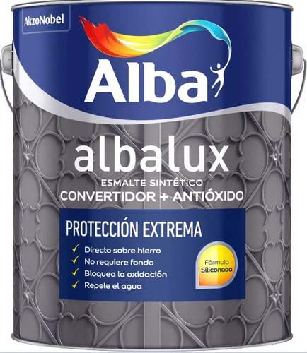 Esmalte Sintetico Albalux 2 En 1 Forja Negro 4  Lts