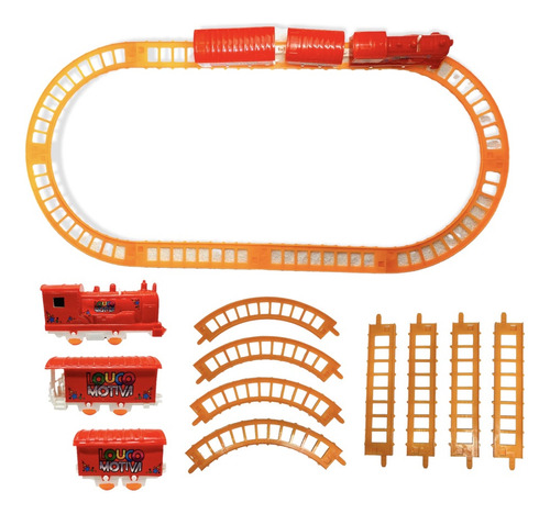 Tren eléctrico de juguete alimentado por batería, Top Toy, 11 unidades