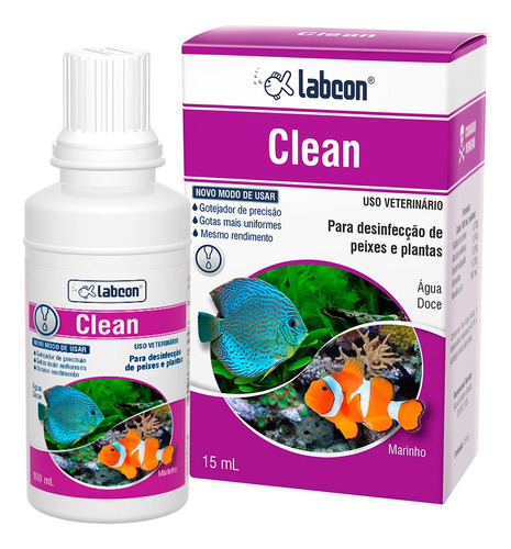 Labcon Clean 15ml - Evita Introdução De Patogenos No Aquário