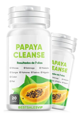 Papaya Cleanse 20 Capsulas X 02 Frascos - Sabor Sin Sabor