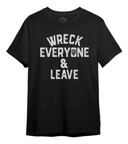 Polera Wwe - Roman Reigns - Wreck Everyone & Leave - Negra