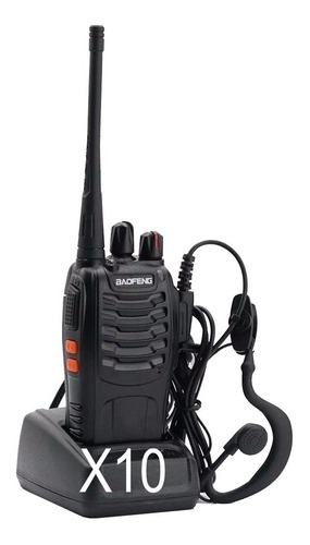 Kit X 10 Handy Baofeng Radio Walkie Talkie Bf888s 16ch Uhf + Auricular Manos Libres