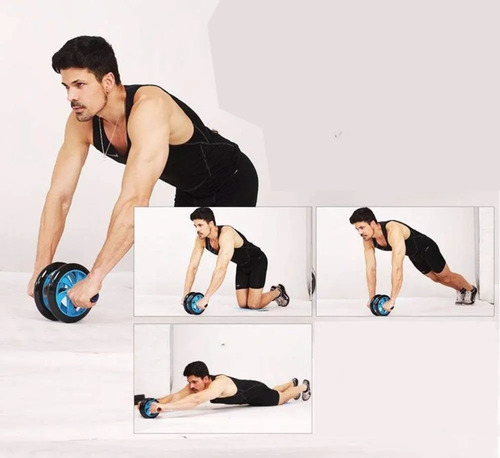 Imagen 9 de 10 de Rueda Abdominales Doble Ab Wheel + Mini Alfombra De Regalo