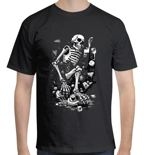 Playera De Hombre Diseño Calavera Huesos Rotos