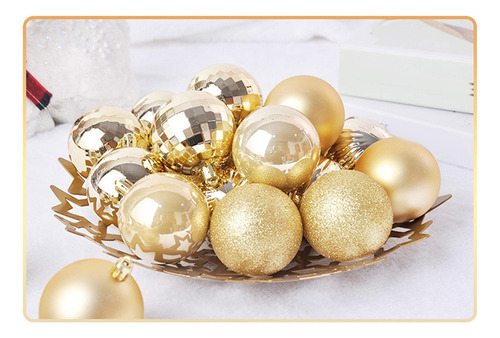 36 Bolas De Navidad, Adornos Para Árboles De 4cm Oro