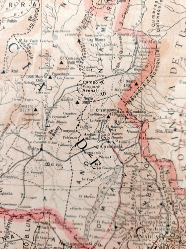 Mapa Color 1939 De Catamarca Y La Rioja Ferrocarriles Plano (Usado)