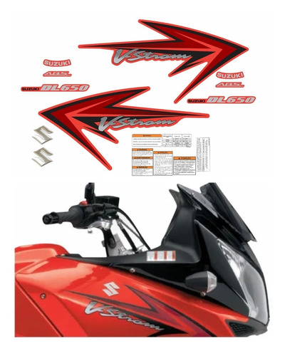 Kit Adesivo Suzuki Compatível Com Vstrom Dl650 2009 Laranja