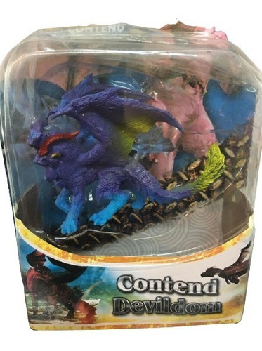 Imagen 2 de 6 de Juguete Dragón Figura Muñeco Violeta Y Celeste