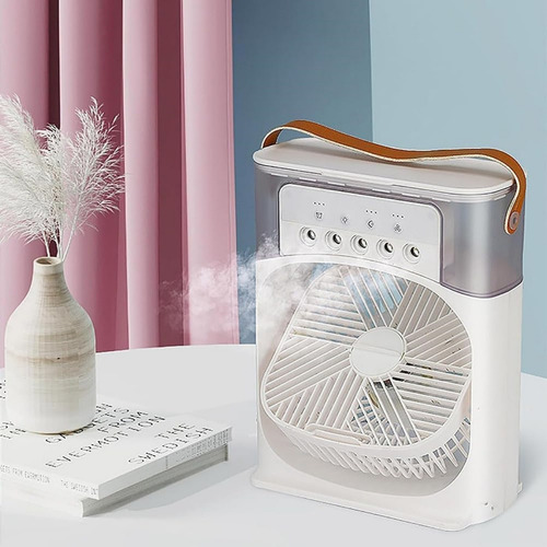 Ventiladores Portátiles Con Humidificador Para Escritorio 26 Cm 50 Blanco Blanco Plástico 3