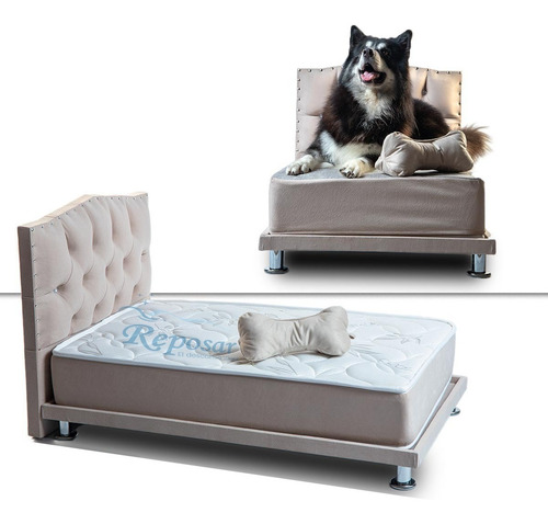 Cama Para Perro Premium Combo Completo Talla L - 120x70 Cm