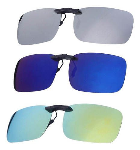 Y) 3pc Gafas De Sol De Miopía Polarizadas Clip Conductor