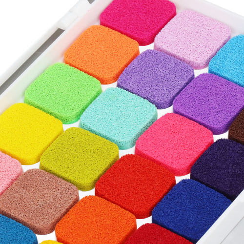 Almohadillas De Tinta Para Dedos, 24 Colores Vivos, Lavables
