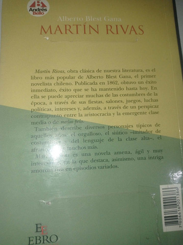 Libro Martín Rivas - Editorial Andrés Bello