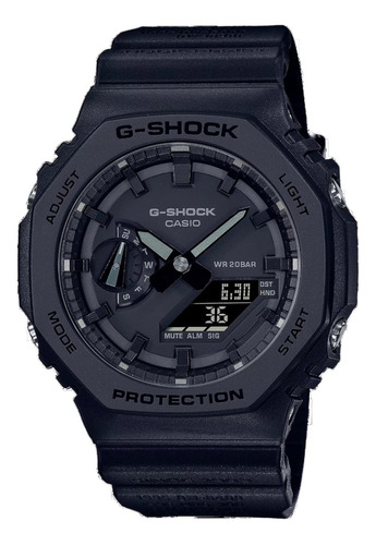 Reloj: Casio G-shock Remaster Black GA-2140RE-1adr Color de la correa: negro, color del bisel: negro, color de fondo: negro