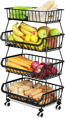 Imagen 1 de 7 de Cesta De Almacenamiento De Cocina Cesta De Frutas Y Verduras