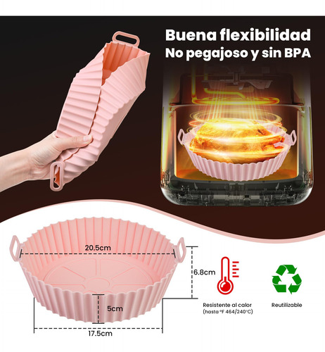 Olla De Silicona Para Freidora De Aire 4 Piezas Reutilizable