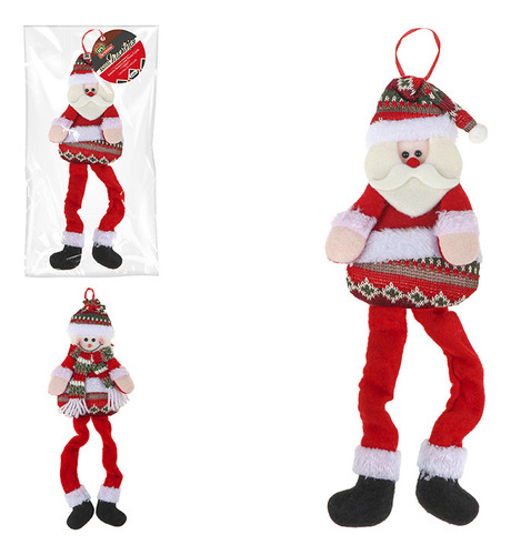 Enfeite De Natal Boneco Papai Noel Com Perna Fam Maestria Cor Vermelho 0