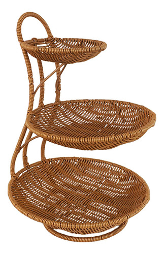 Cesta Redonda Para Servir Comida, 3 Capas Altura 45 Cm.