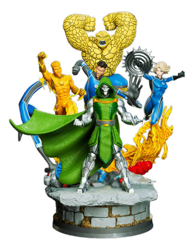 Archivo Stl Impresión 3d Mod. 4 Fantásticos Vs Dr. Doom