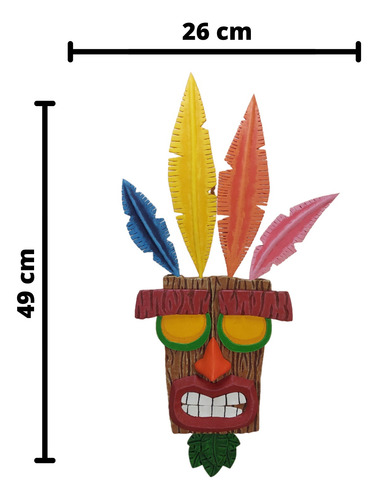 Máscara Aku Aku Crash Bandicoot 49cm X 26cm