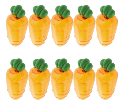 2x 10pcs Cajas De Dulces De Plástico De Zanahoria Dulces