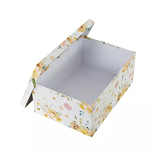 Soul & Lane Cajas de almacenamiento decorativas de cartón con tapas para  decoración del hogar, juego de 3: caja de almacenamiento de fotos florales