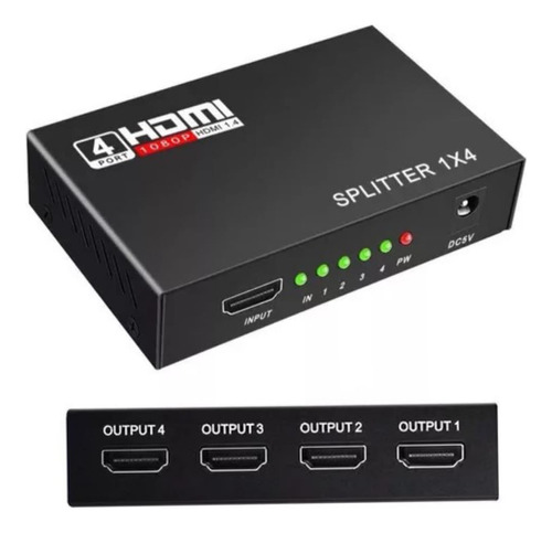 Splitter Hdmi De Video 1x4 Salidas 1080p Divisor Señal Hdmi