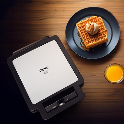 Waffle Maker Philco 5 Temperaturas 4 Waffles Pwm04a Cor Preto