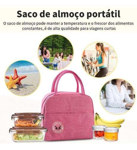 Kit2 Saco De Isolamento Portátil Lancheira Academia Trabalho