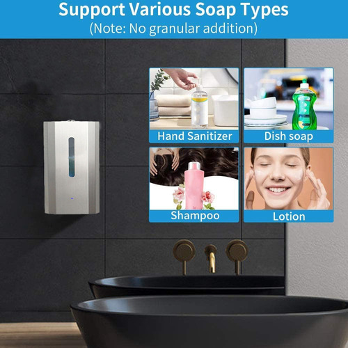 Dispensador De Jabón De 600 Ml, Sensor Automático De Líquido