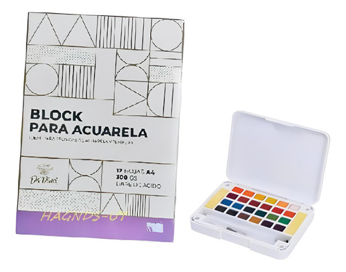 Kit Acuarelas Profesionales X24 + Block A4 