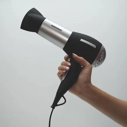 Secador De Pelo Profesional Daewoo 2000w Funcion Frio 2 Vel Color Negro Con Gris