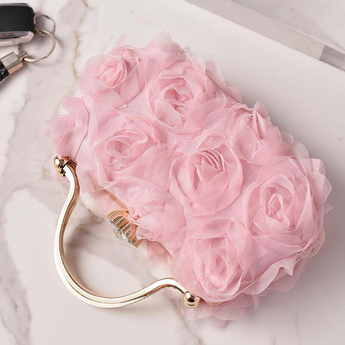 Bolso De La Noche De Flores Bolso De Hombro Para Damas Rosa