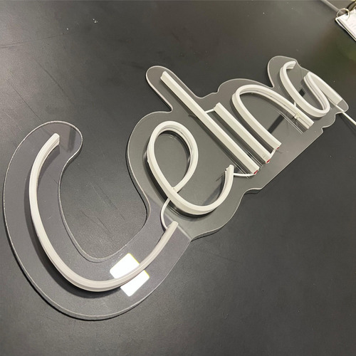 Letreiro Neon Led Seu Nome Personalizado Branco Quente