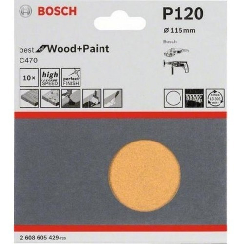 Disco Lija Para Madera / Pintura Grano 120 Bosch