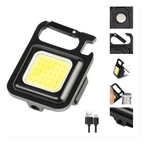 Mini Linterna Led Recargable De Bolsillo Multifuncion 