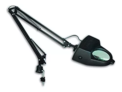 Lámpara Con Lupa 3x Led 6w Lente 10cm Extensible 95cm Negra