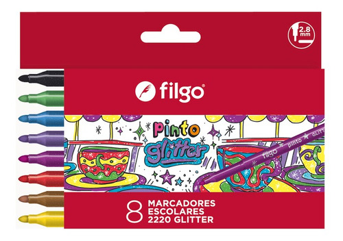 Marcadores Filgo Glitter X8