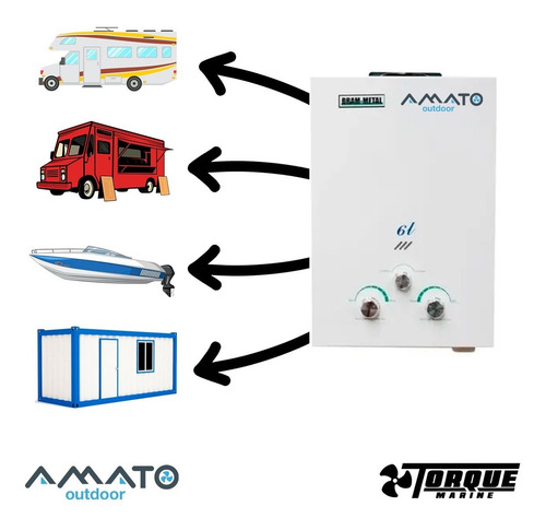 Calefon Motorhome Bram Metal 6lts Gas Envasado