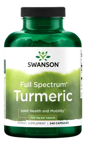 Full Spectrum Turmeric (curcuma) 720mg 240 Cápsulas Swanson 