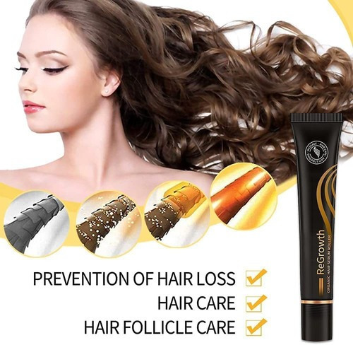 4 Peças De Sérum De Cabelo Orgânico Regrowth Roller Crescime