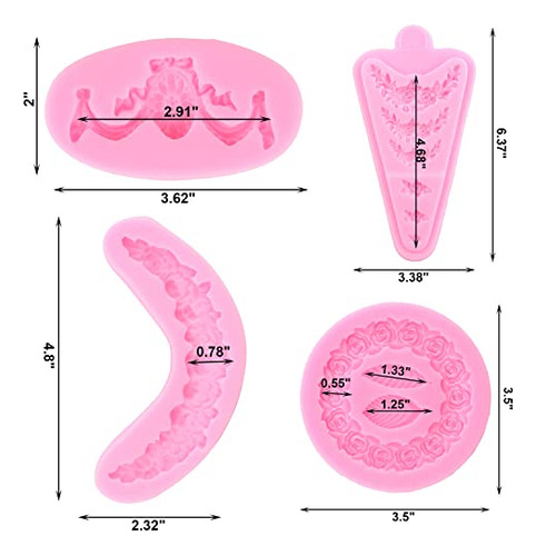 Moldes De Silicona Zixiang Con Forma De Corona De Rosas, Dis