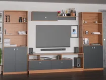 Comprar Combo Rack Tv + 2 Bibliotecas + Repisa Flotante Modular 