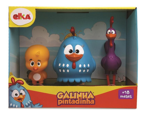 Galinha Pintadinha Família Elka Plásticos Vinil 3 Peças