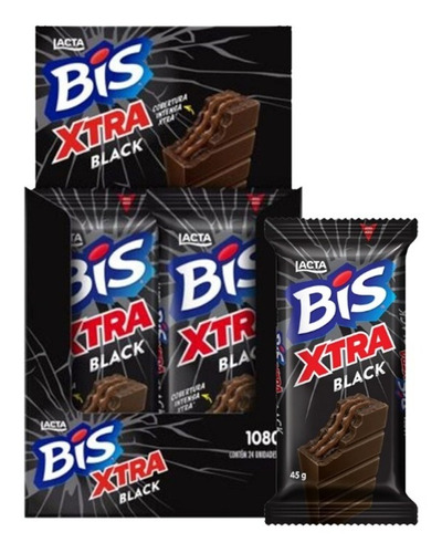 Chocolate Bis Xtra Black Amargo 45g C/15un 45gr - Lacta